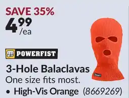 Princess Auto POWERFIST 3-Hole Balaclavas offer