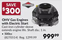 Princess Auto OHV Gas Engines with Electric Start offer