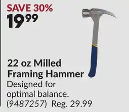 Princess Auto 22 oz Milled Framing Hammer offer