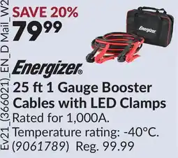 Princess Auto 25 ft 1 Gauge Booster Cables with LED Clamps offer