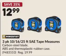 Princess Auto 3 pk 10/16/25 ftSAE Tape Measures offer