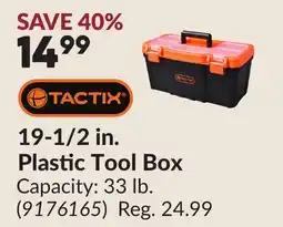 Princess Auto 19-1/2 in. Plastic Tool Box offer