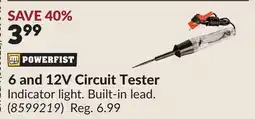 Princess Auto 6 and 12V Circuit Tester offer