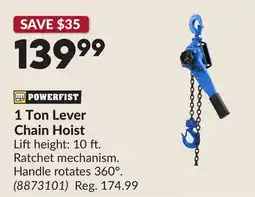 Princess Auto 1 Ton Lever Chain Hoist offer