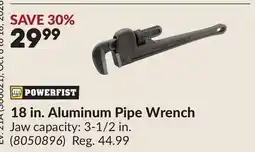 Princess Auto 18 in. Aluminum Pipe Wrench offer