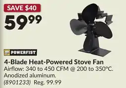 Princess Auto 4-Blade Heat-Powered Stove Fan offer
