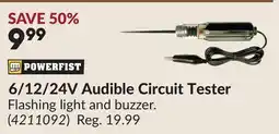 Princess Auto 6/12/24V Audible Circuit Tester offer