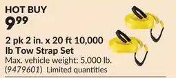 Princess Auto 2 pk 2 in. x 20 ft 10,000 lb Tow Strap Set offer