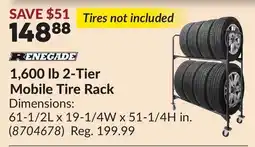 Princess Auto 1,600 lb 2-Tier Mobile Tire Rack offer