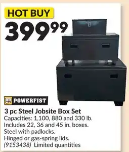 Princess Auto 3 pc Steel Jobsite Box Set offer