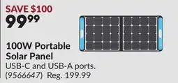 Princess Auto 100W Portable Solar Panel offer