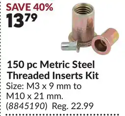 Princess Auto 150 pc Metric Steel Threaded Inserts Kit offer