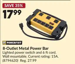 Princess Auto POWERFIST 8-Outlet Metal Power Bar offer