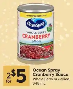 Quality Foods Ocean Spray cranberry sauce offer
