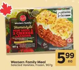Quality Foods Western Family Homestyle Meat Sauce & 3 Cheese Lasagna offer