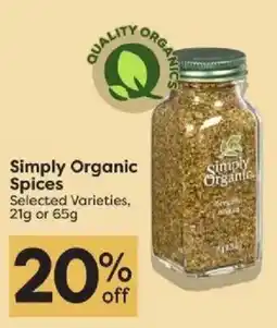 Quality Foods Simply Organic Spices offer