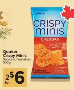 Quality Foods Quaker crispy minis offer