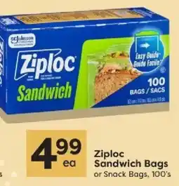 Quality Foods Ziploc sandwich bags offer