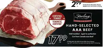 Sobeys Sterling Silver Prime Rib Oven Roast offer