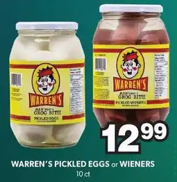 Colemans Warren's pickled eggs or wieners offer
