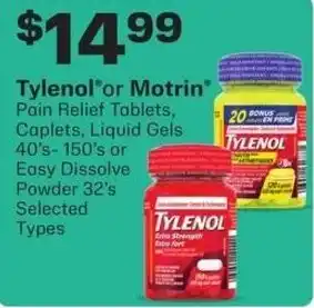 Tylenol pain relief tablets caplets liquid gels