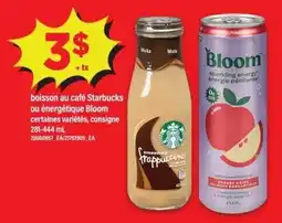 Maxi Starbucks frappuccino ou Bloom sparkling energy offer