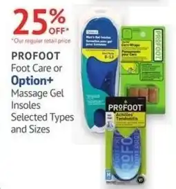 IDA Pharmacy Profoot foot care or option+ massage gel insoles offer