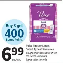 Pharmasave Poise Pads or Liners offer