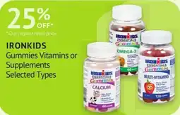 IDA Pharmacy Ironkids gummies vitamins or supplements selected types offer