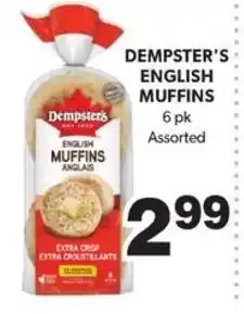 Colemans Dempster's english muffins offer