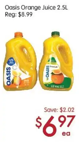 Sunny Food Mart Oasis orange juice offer