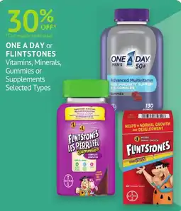 IDA Pharmacy One A Day or Flintstones Vitamins Minerals Gummies or Supplements Selected Types offer