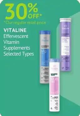 IDA Pharmacy Vitaline effervescent vitamin supplements selected types offer