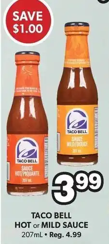 Colemans Taco Bell hot or mild sauce offer