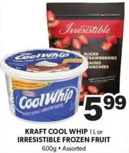 Colemans Kraft cool whip or irresistible frozen fruit offer