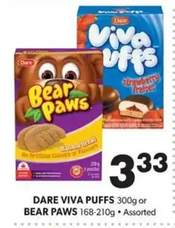 Colemans Dare viva puffs or bear paws offer