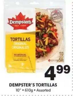 Colemans Dempster's tortillas offer