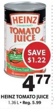Colemans Heinz tomato juice offer