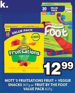Colemans Mott's fruitsations fruit + veggie snacks offer