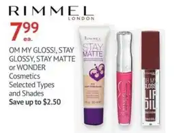 IDA Pharmacy Rimmel London om my glossi, stay glossy, stay matte or wonder cosmetics offer