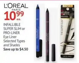 IDA Pharmacy L'oreal paris infallible super slim or pro-liner eye liner offer