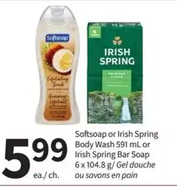 Pharmasave Softsoap or Irish Spring Body Wash offer