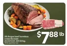 Walmart AA Angus beef boneless cross rib roast offer