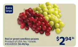 Walmart RED OR GREEN SEEDLESS GRAPES offer