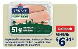 Walmart MAPLE LEAF PRIME CHICKEN BREASTS offer