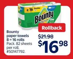 Walmart Bounty Paper Towels offer
