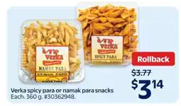 Walmart Verka Spicy Para or Namak Para Snacks offer