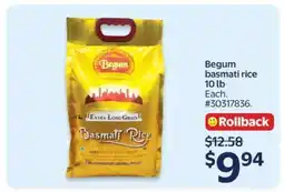 Walmart Begum basmati rice offer