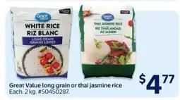 Walmart Great Value long grain or thai jasmine rice offer