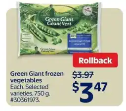 Walmart Green Giant Frozen Vegetables offer